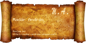 Madár András névjegykártya