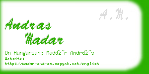 andras madar business card